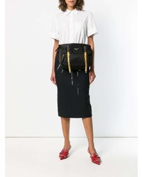Черная поясная сумка из плотной ткани от Prada