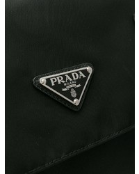 Черная поясная сумка из плотной ткани от Prada