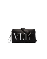 Мужская черная поясная сумка из плотной ткани от Valentino