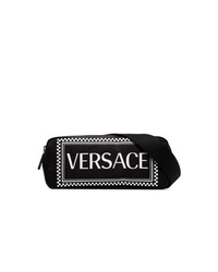 Мужская черная поясная сумка из плотной ткани от Versace