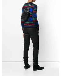 Мужская черная поясная сумка от Saint Laurent