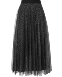Черная пышная юбка из фатина с вышивкой