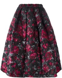 Черная пышная юбка с цветочным принтом от Comme des Garcons
