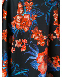 Черная пышная юбка с цветочным принтом от Fausto Puglisi