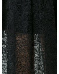 Черная пышная юбка с цветочным принтом от Vera Wang