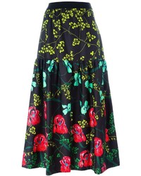 Черная пышная юбка с цветочным принтом от I'M Isola Marras