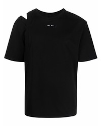 Мужская черная рваная футболка с круглым вырезом от Heliot Emil