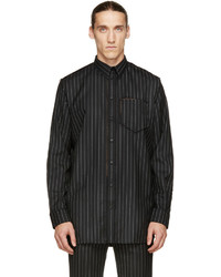 Мужская черная рубашка в вертикальную полоску от Givenchy