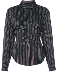 Женская черная рубашка в вертикальную полоску от Isabel Marant