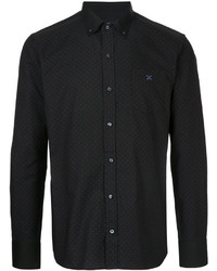 Мужская черная рубашка в горошек от GUILD PRIME