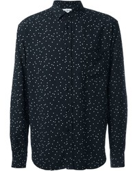 Мужская черная рубашка в горошек от Saint Laurent