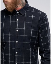 Мужская черная рубашка в шотландскую клетку от Edwin