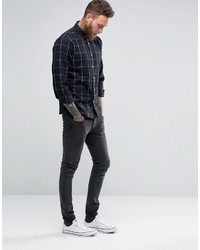 Мужская черная рубашка в шотландскую клетку от Edwin