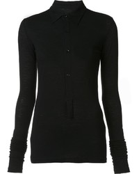 Женская черная рубашка поло от Yohji Yamamoto