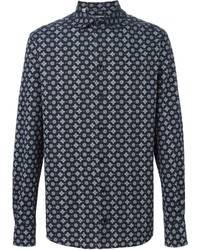 Мужская черная рубашка с геометрическим рисунком от Dolce & Gabbana