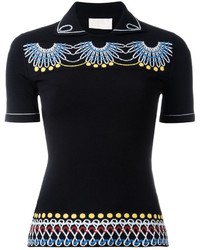 Женская черная рубашка с геометрическим рисунком от Peter Pilotto