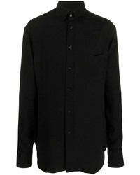 Мужская черная рубашка с длинным рукавом в горошек от Tom Ford