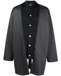 Мужская черная рубашка с длинным рукавом в стиле пэчворк от Comme des Garcons