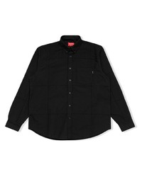 Мужская черная рубашка с длинным рукавом в стиле пэчворк от Supreme