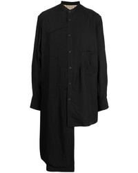 Мужская черная рубашка с длинным рукавом в стиле пэчворк от Ziggy Chen