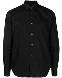 Мужская черная рубашка с длинным рукавом с вышивкой от Black Comme Des Garçons
