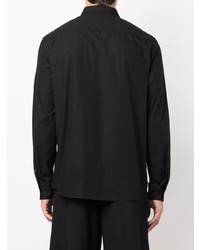 Мужская черная рубашка с длинным рукавом с вышивкой от VERSACE JEANS COUTURE