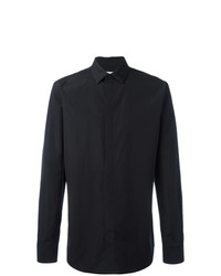 Мужская черная рубашка с длинным рукавом с вышивкой от Givenchy
