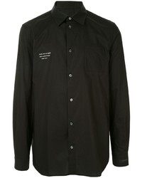 Мужская черная рубашка с длинным рукавом с вышивкой от Undercover