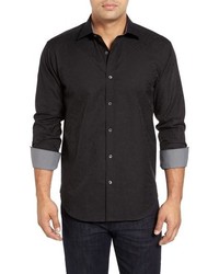 Черная рубашка с длинным рукавом с "огурцами"