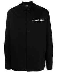 Мужская черная рубашка с длинным рукавом с принтом от 44 label group