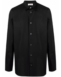 Мужская черная рубашка с длинным рукавом с принтом от Alexander McQueen