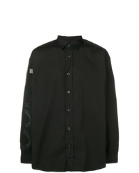 Мужская черная рубашка с длинным рукавом с принтом от BOSS HUGO BOSS
