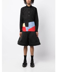 Мужская черная рубашка с длинным рукавом с принтом от Comme Des Garcons Homme Plus