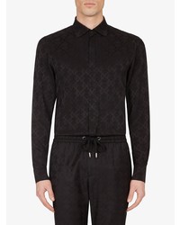 Мужская черная рубашка с длинным рукавом с принтом от Dolce & Gabbana