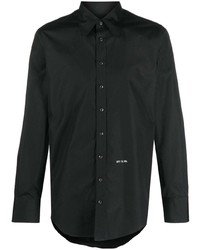Мужская черная рубашка с длинным рукавом с принтом от DSQUARED2