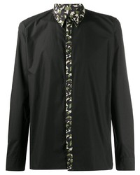 Мужская черная рубашка с длинным рукавом с принтом от Fendi