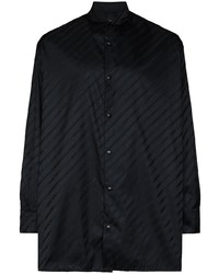 Мужская черная рубашка с длинным рукавом с принтом от Givenchy