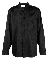 Мужская черная рубашка с длинным рукавом с принтом от Han Kjobenhavn