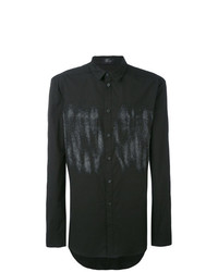 Мужская черная рубашка с длинным рукавом с принтом от Lost & Found Rooms