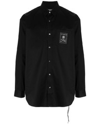 Мужская черная рубашка с длинным рукавом с принтом от Mastermind Japan