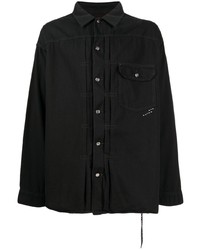 Мужская черная рубашка с длинным рукавом с принтом от Mastermind Japan