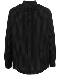 Мужская черная рубашка с длинным рукавом с принтом от MM6 MAISON MARGIELA