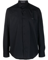 Мужская черная рубашка с длинным рукавом с принтом от Philipp Plein