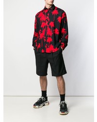 Мужская черная рубашка с длинным рукавом с принтом от MSGM