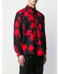 Мужская черная рубашка с длинным рукавом с принтом от MSGM