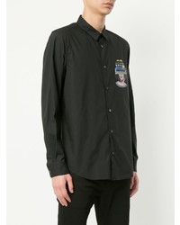 Мужская черная рубашка с длинным рукавом с принтом от Undercover