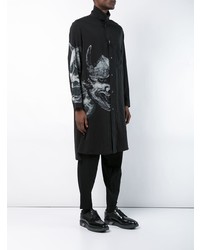 Мужская черная рубашка с длинным рукавом с принтом от Yohji Yamamoto