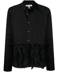 Мужская черная рубашка с длинным рукавом с рюшами от Comme Des Garcons SHIRT