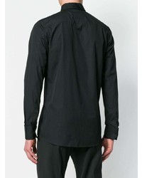 Мужская черная рубашка с длинным рукавом с украшением от Givenchy