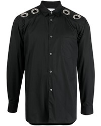 Мужская черная рубашка с длинным рукавом с украшением от Comme Des Garcons SHIRT
